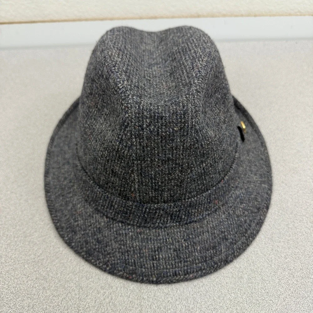 Pendleton Hat Mens 7 Grey Tweed Wool Fedora Trillby Vintage Made in USA Union
